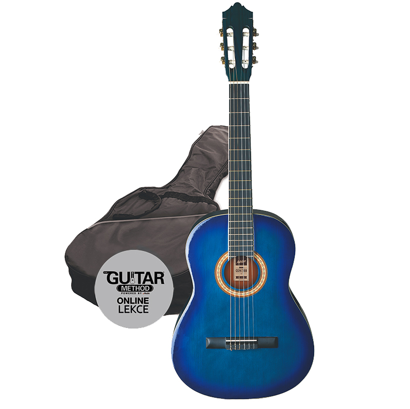 Klasická kytara paket 3/4 Ashton  SPCG 34 TBB Pack (modrá)