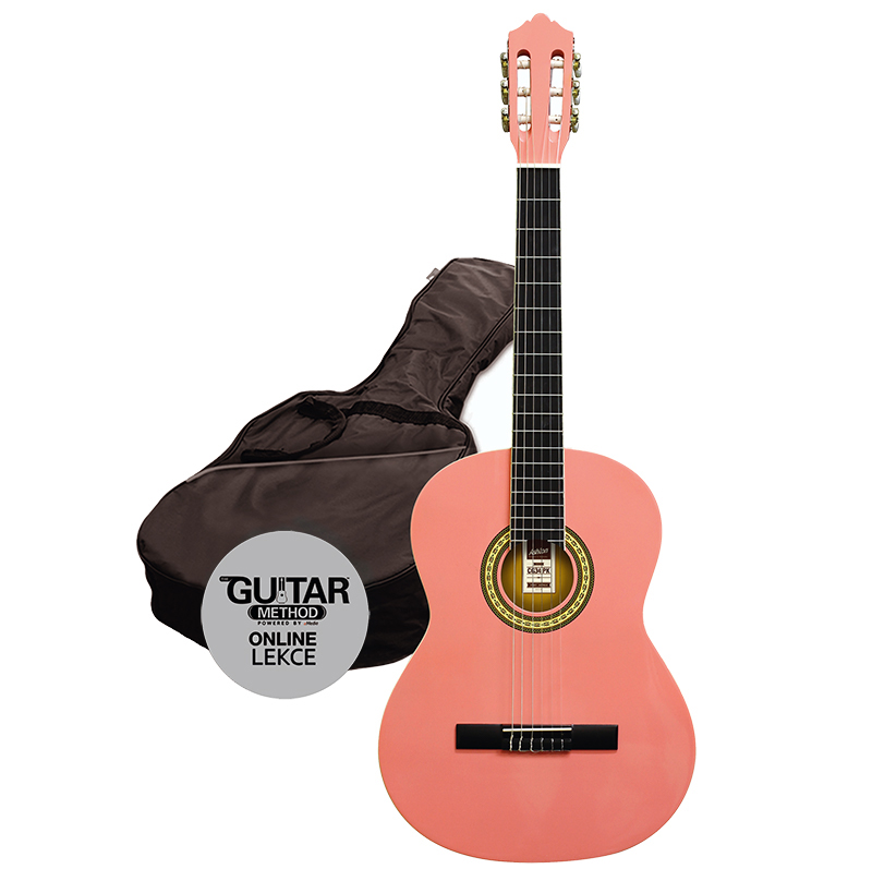 Klasická kytara paket 3/4 Ashton  SPCG 34 PK Pack (růžová)