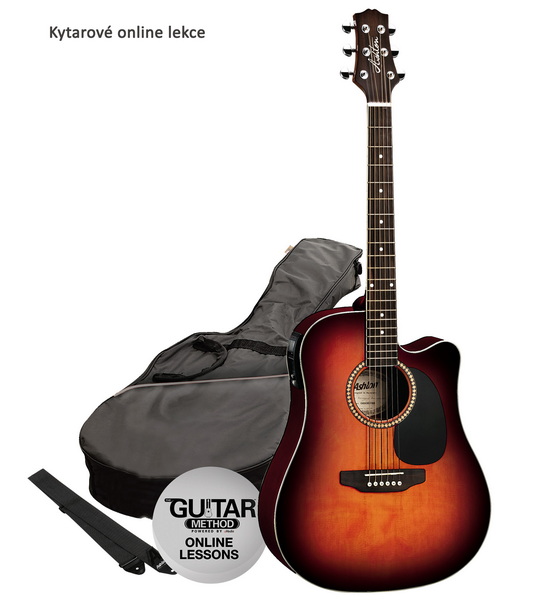 Elektroakustická kytara paket Ashton  D25CEQ TSB