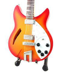 Miniatura kytary Music Legends  PPT-MK137 John Lennon The Beatles Rickenbacker 325 Fireglo