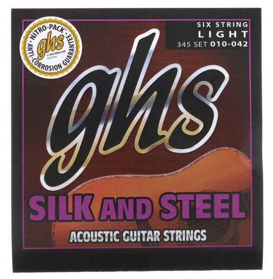 Struny pro akustickou kytaru GHS  345 010-042 Silk and Steel
