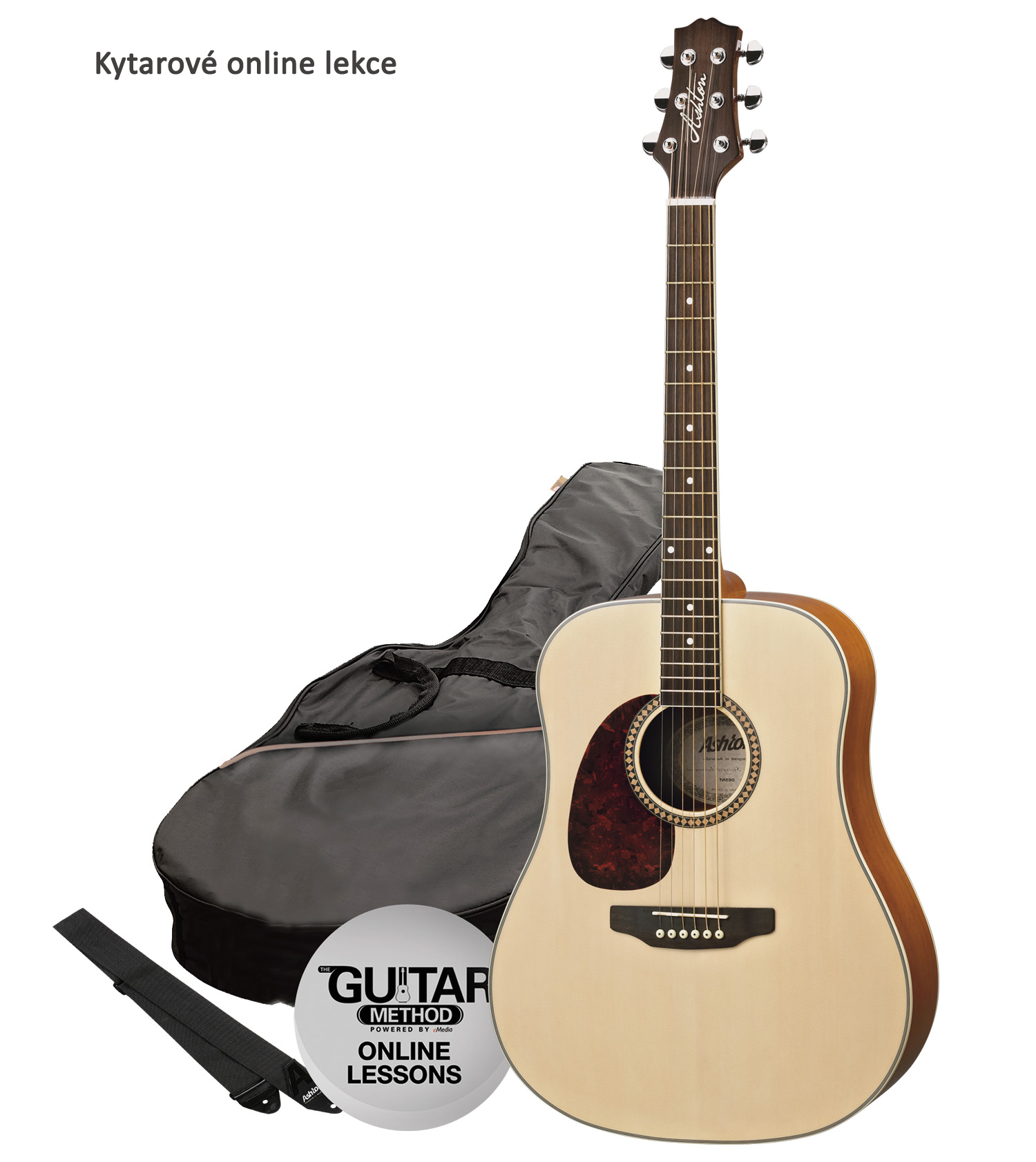 Akustická kytara levoruká Ashton  D25L NTM Pack