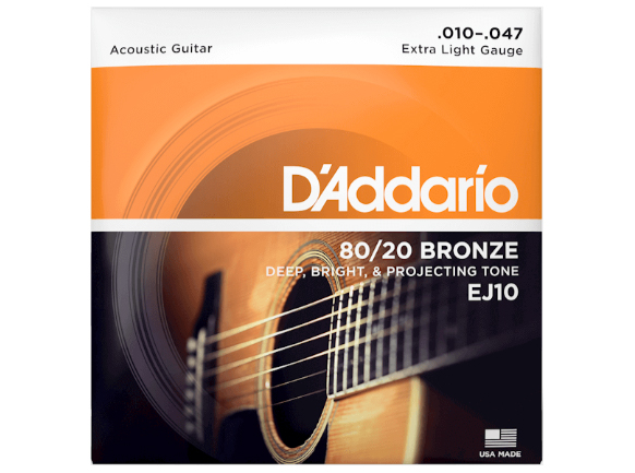 Struny kovové pro akustickou kytaru D'Addario  EJ10