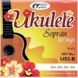 Struny pro sopránové ukulele Gorstrings  US2-B Black