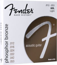 Struny kovové pro akustickou kytaru Fender  60L Phosphor Bronze, Ball End 12/53