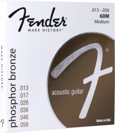Struny kovové pro akustickou kytaru Fender  60M Phosphor Bronze, Ball End 13/56