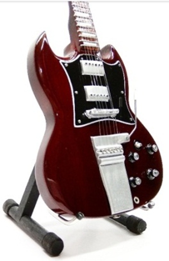 Miniatura kytary Music Legends  PPT-MK059 Angus Young AC-DC Gibson SG Red Maroon