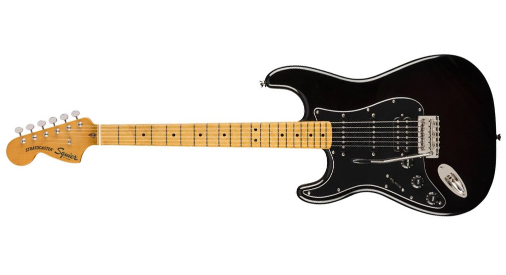 Elektrická kytara levoruká Fender Squier  Classic Vibe 70s Stratocaster HSS LH MN BK