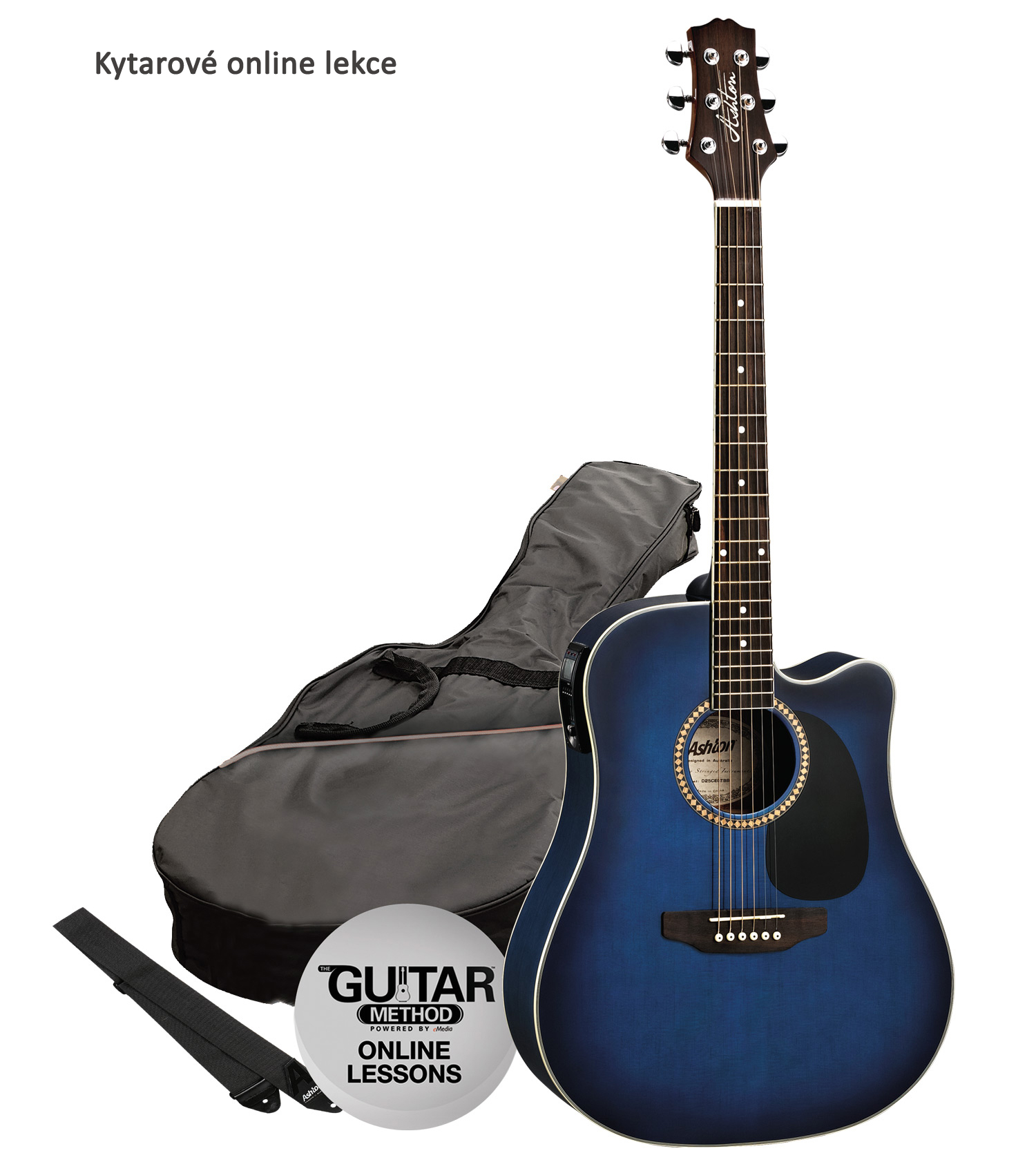 Elektroakustická kytara paket Ashton  D25CEQ TBB