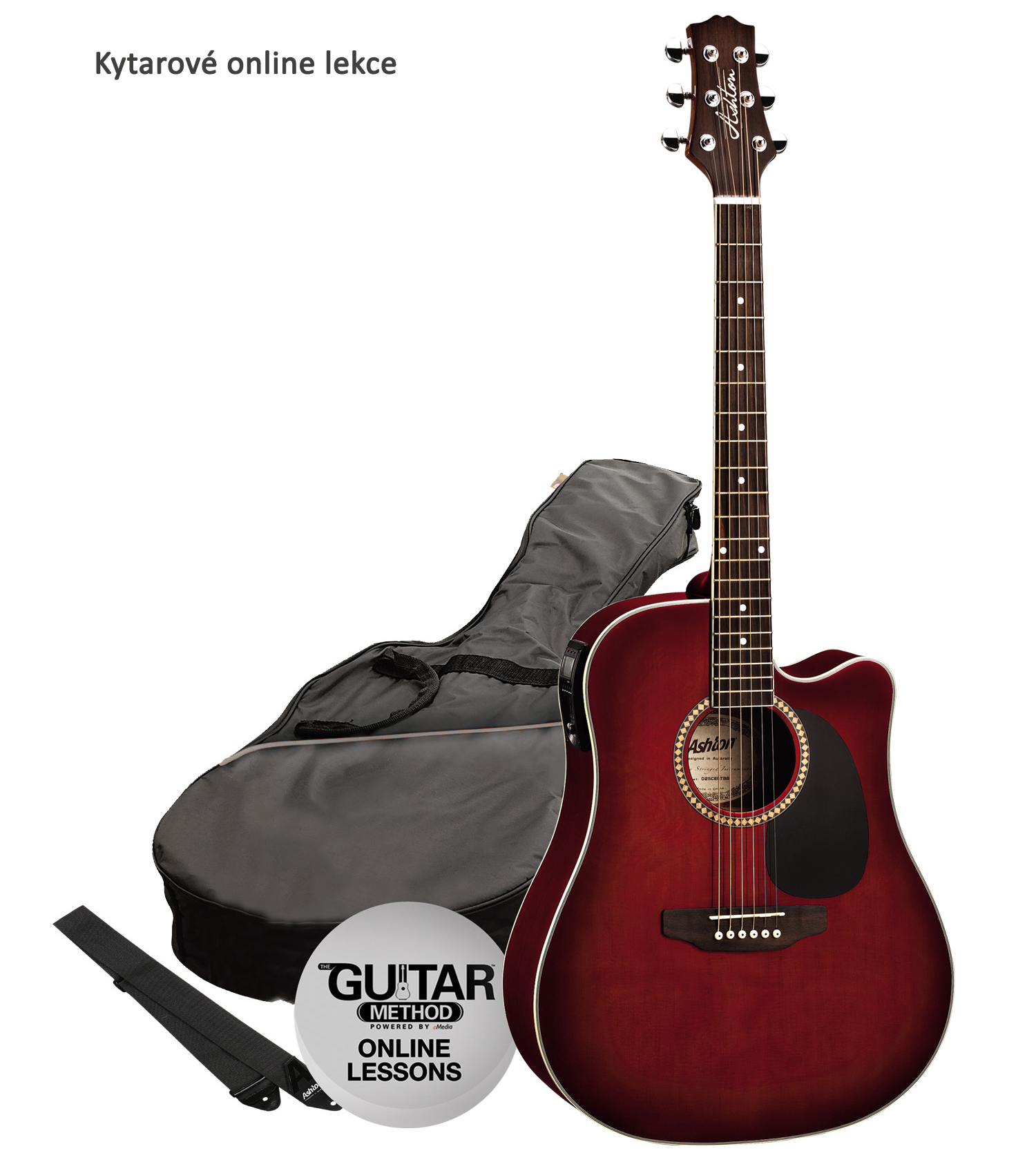 Elektroakustická kytara paket Ashton  D25CEQ WRS