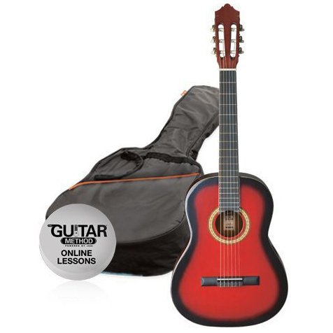 Klasická kytara paket 1/2 Ashton  SPCG 12 TRB Pack (červená)