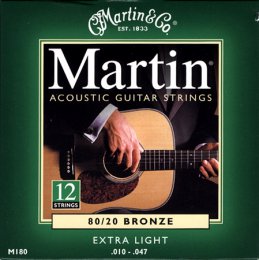 Struny kovové pro 12strunnou kytaru Martin  MA 180